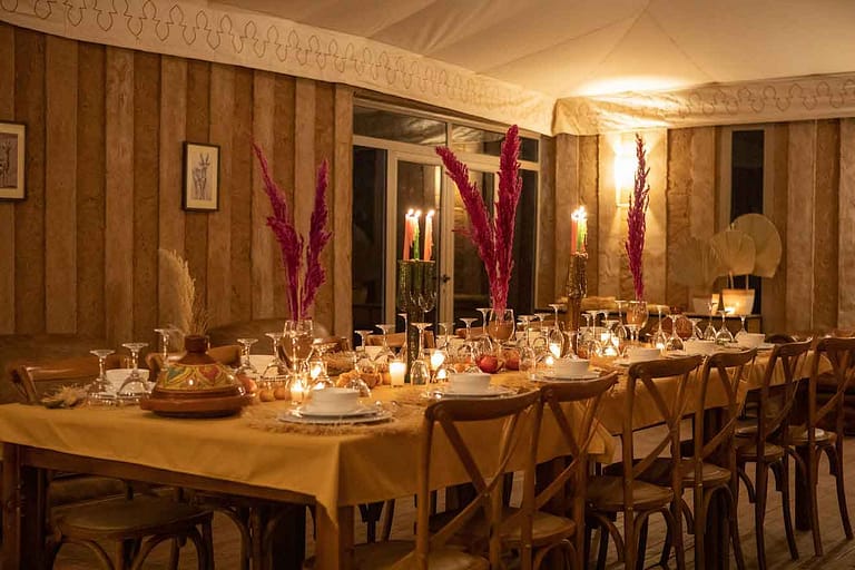 ghazala-camp-restaurant-night-table